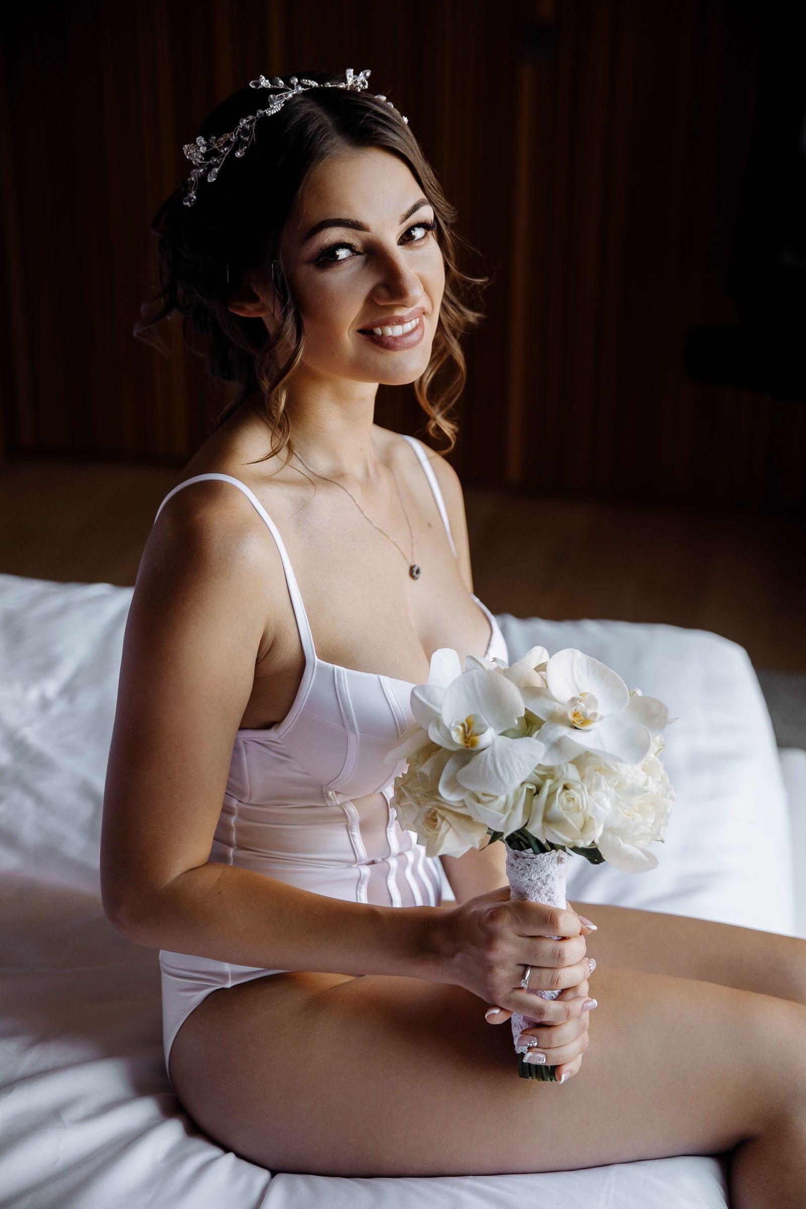 Tanya Bogdan | Luxury bridal boudoir portrait session by a Cornwall wedding photographer.