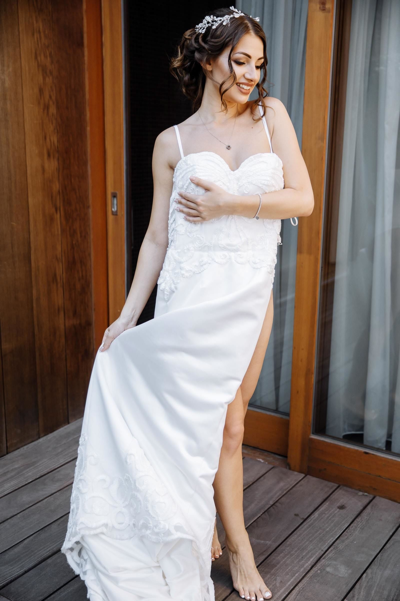 Sophisticated editorial bridal portrait by London wedding photographer Tanya Bogdan.