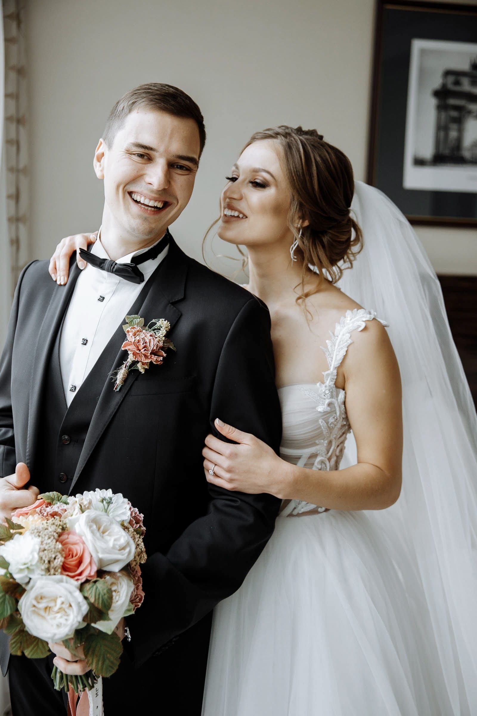 Romantic bride and groom portrait session by Tanya Bogdan.