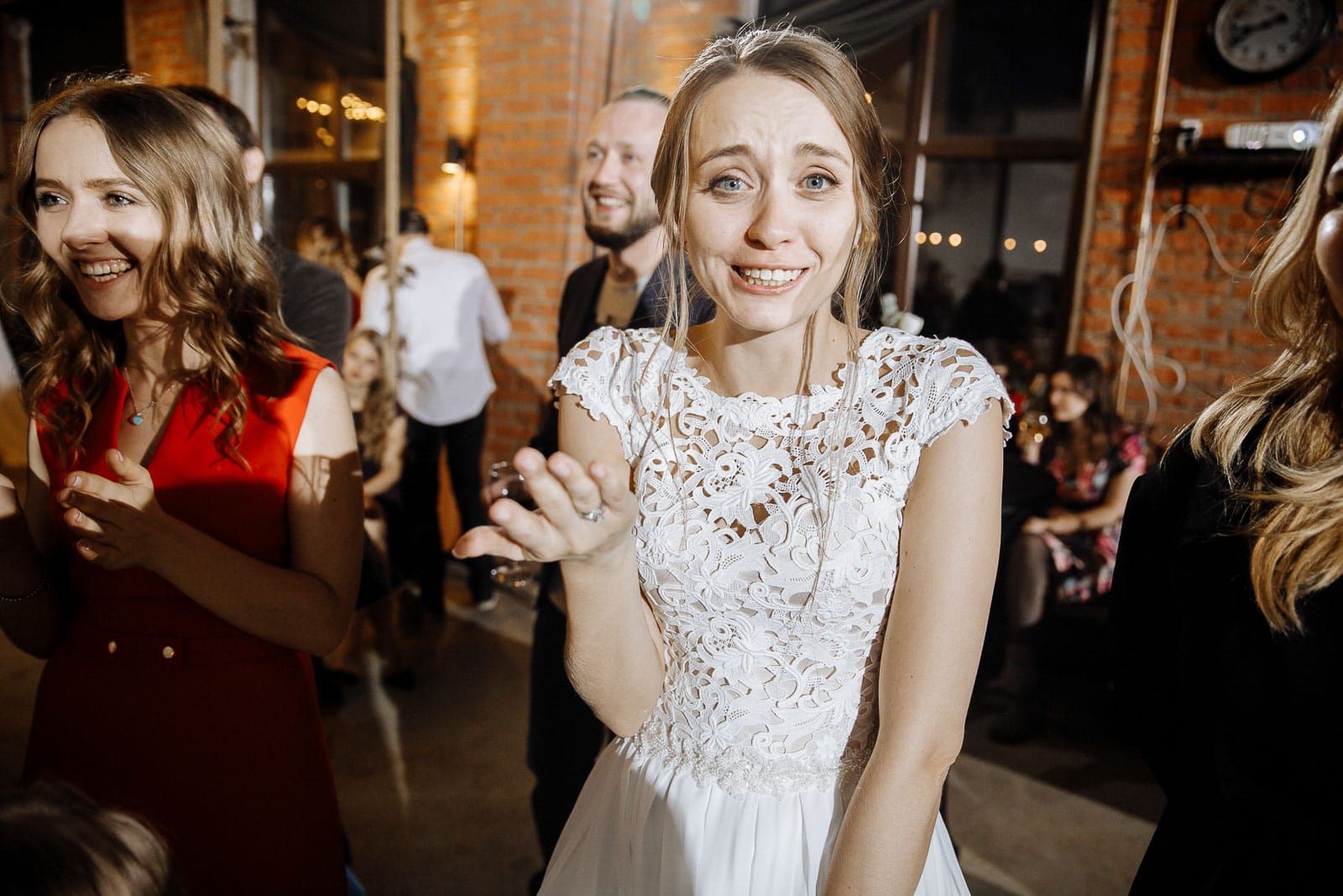 Funny and candid bridal moment from Devon wedding photographer Tanya Bogdan.