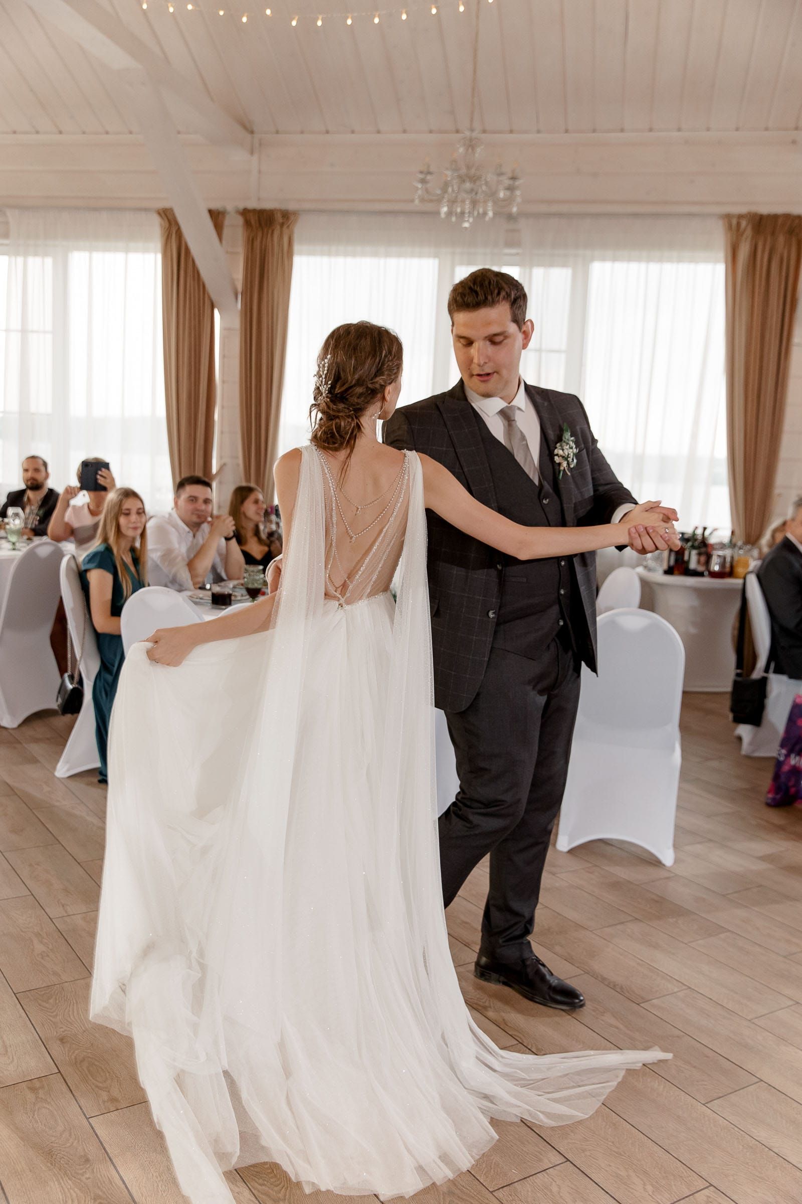 A romantic first dance, captured by Bude wedding photographer Tanya Bogdan.