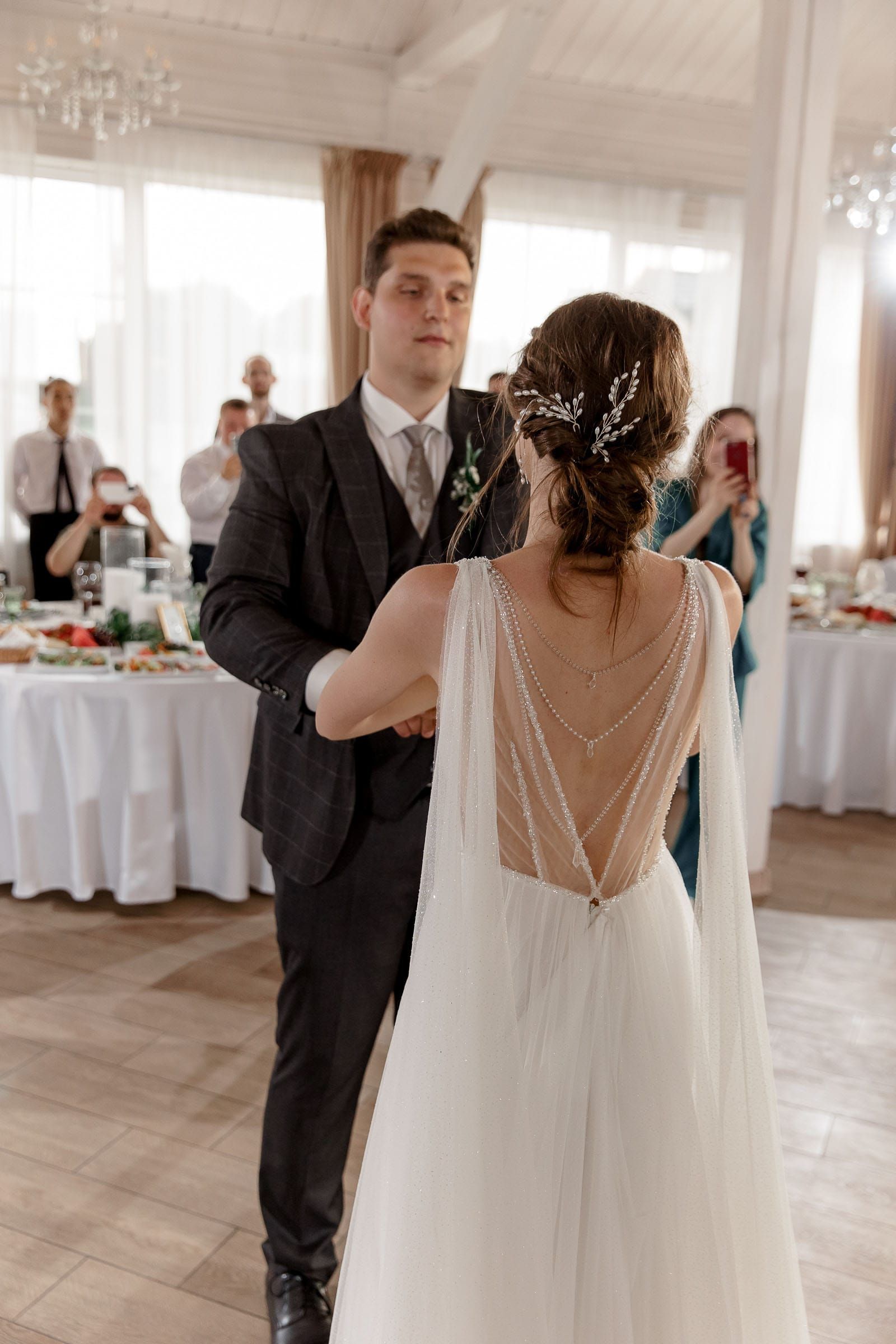 An action shot of a first dance by a South West wedding photographer.