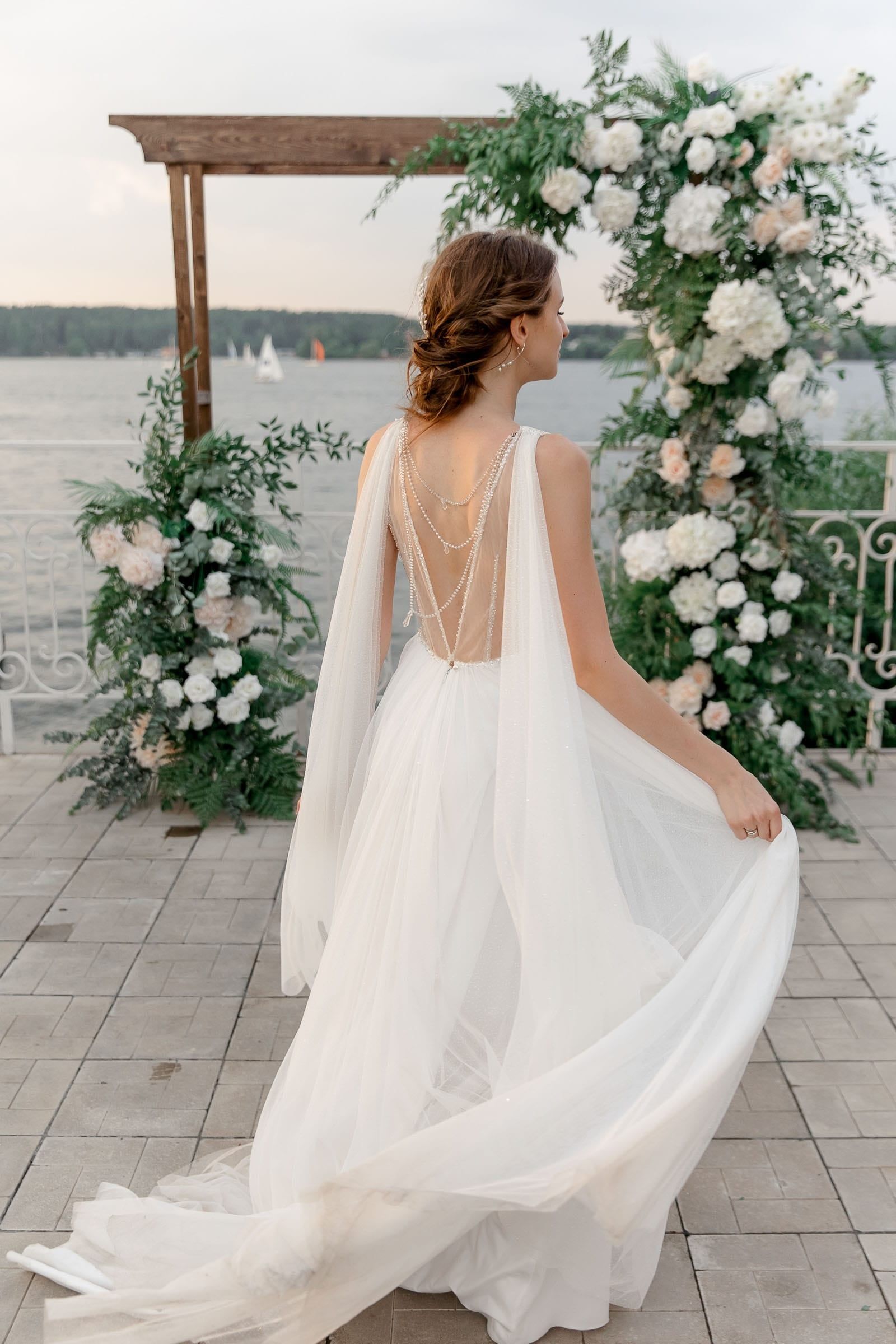 Editorial bridal portrait by the river, captured by Bude wedding photographer Tanya Bogdan.