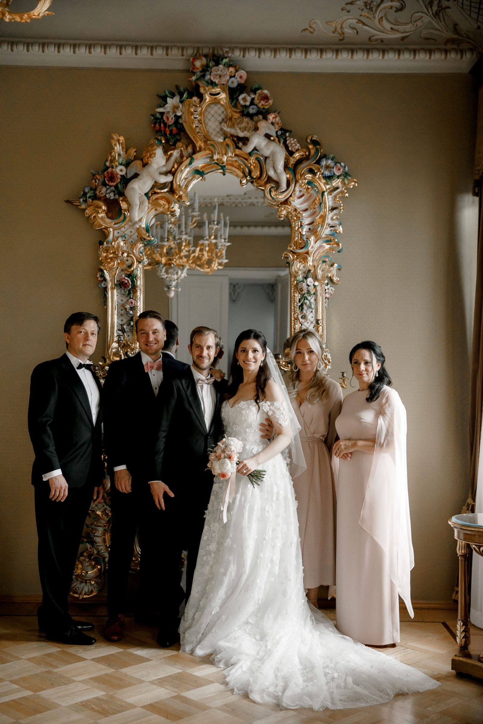 Editorial portrait of bridesmaids and groomsmen by Tanya Bogdan, serving Devon and the Cotswolds.