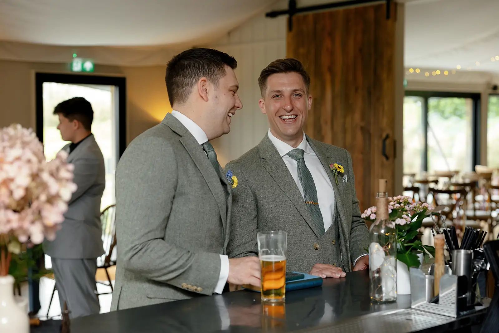 Groomsmen photographed together at Trevenna