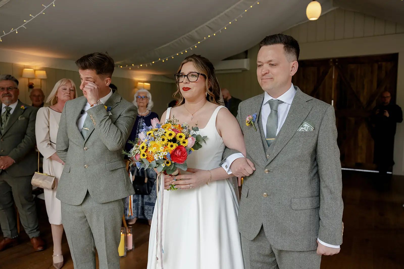 Candid wedding ceremony moment at Trevenna