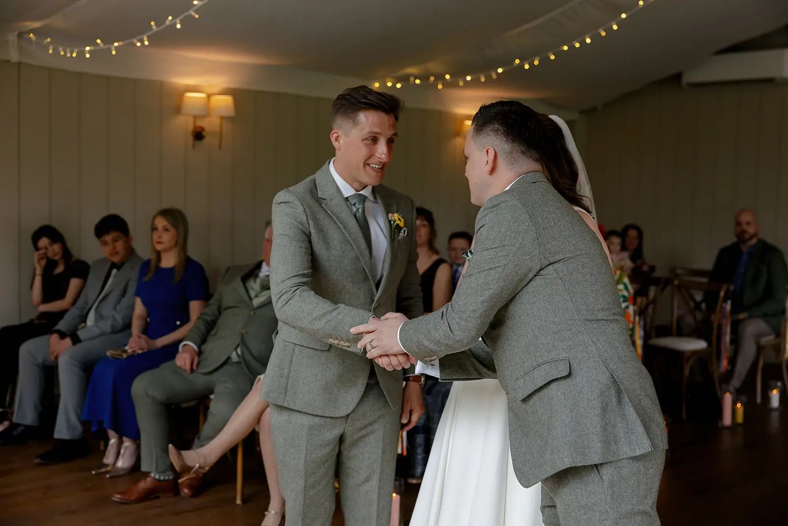 Candid moment during a Trevenna wedding ceremony