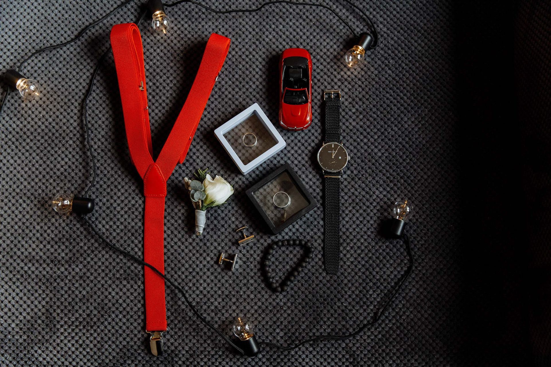 Detailed close-up of a groom's wedding attire by Plymouth wedding photographer Tanya Bogdan.