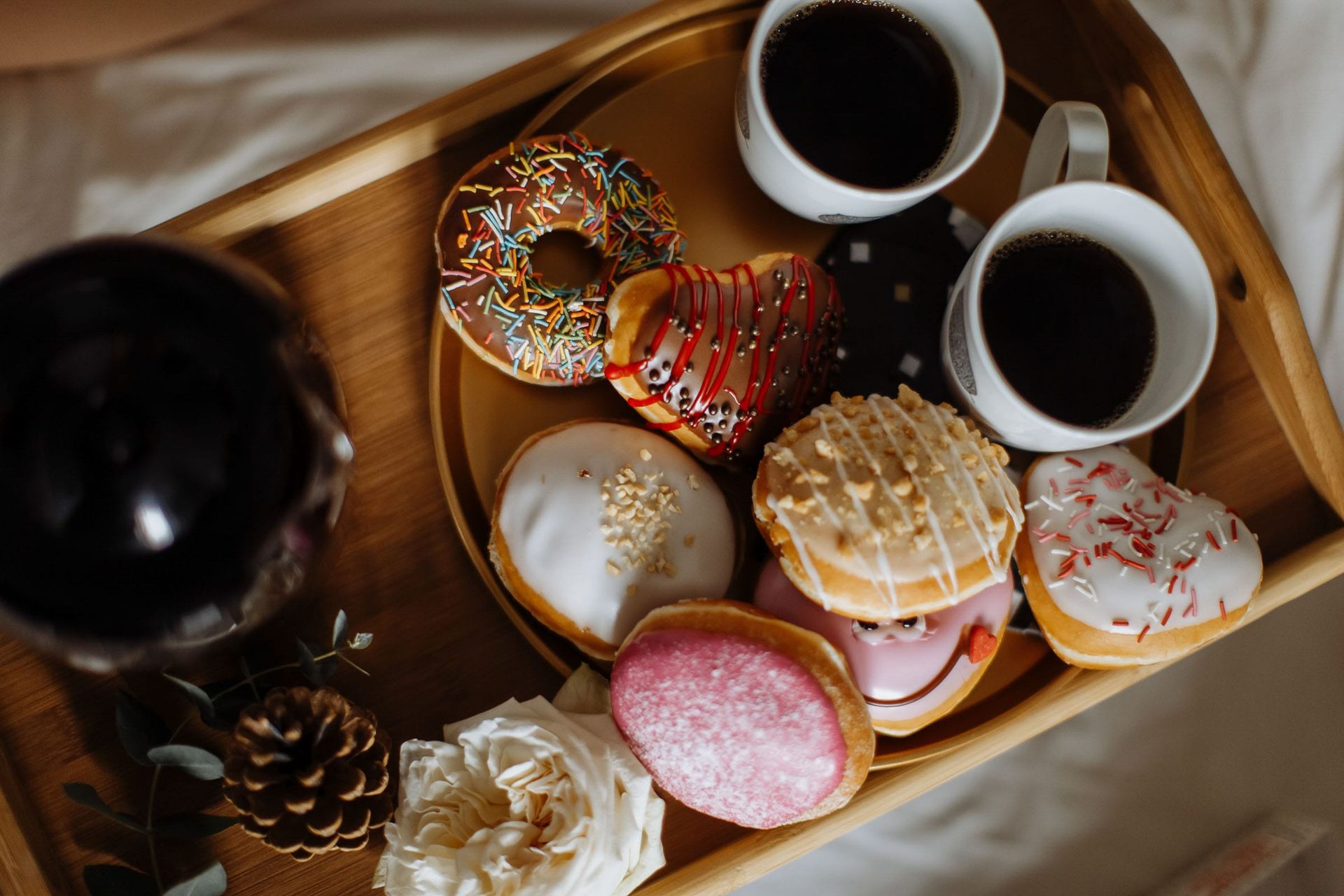 Fun editorial-style doughnut breakfast for a modern couple from Tanya Bogdan Photography.