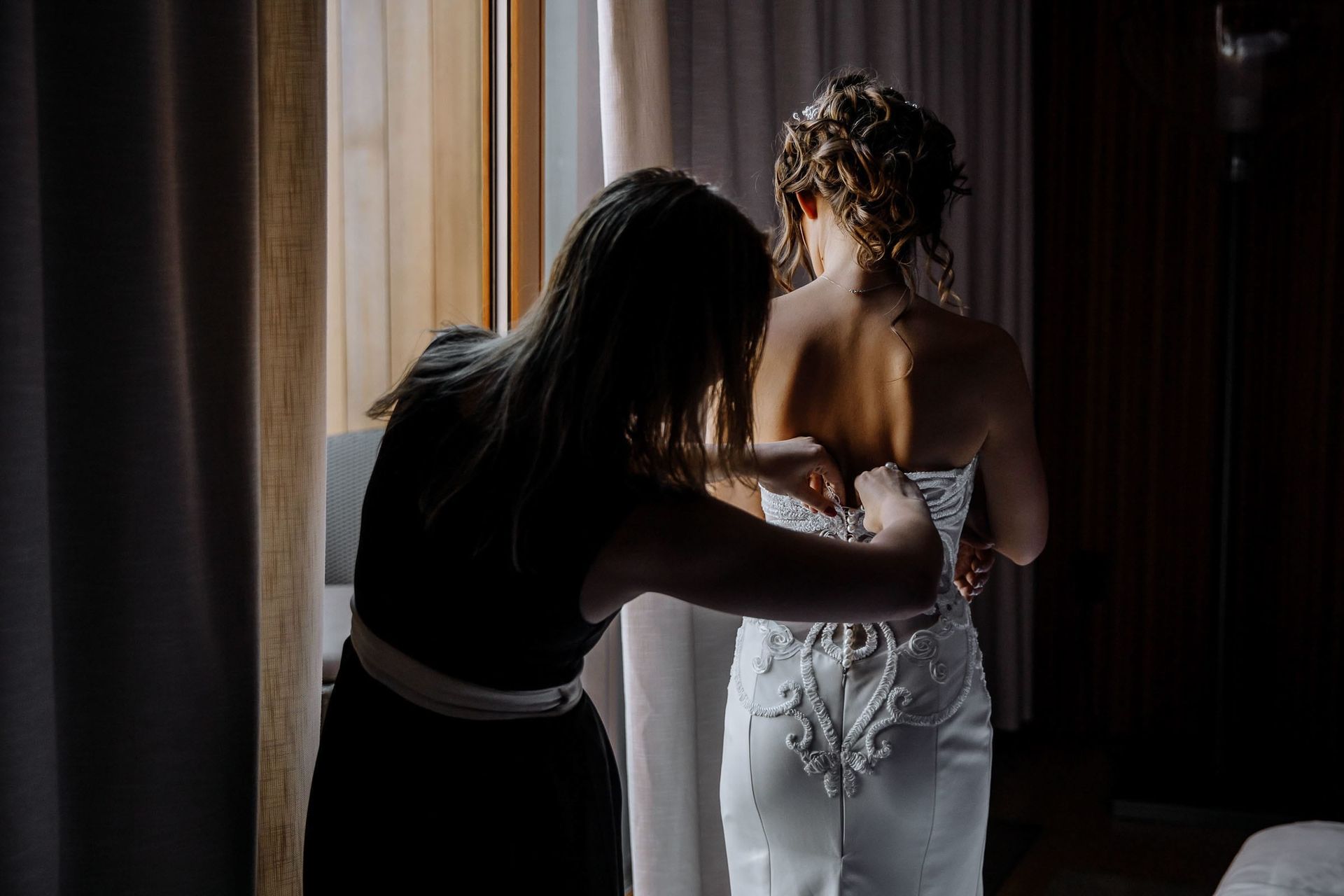 Candid bridal preparations captured by Devon wedding photographer Tanya Bogdan.