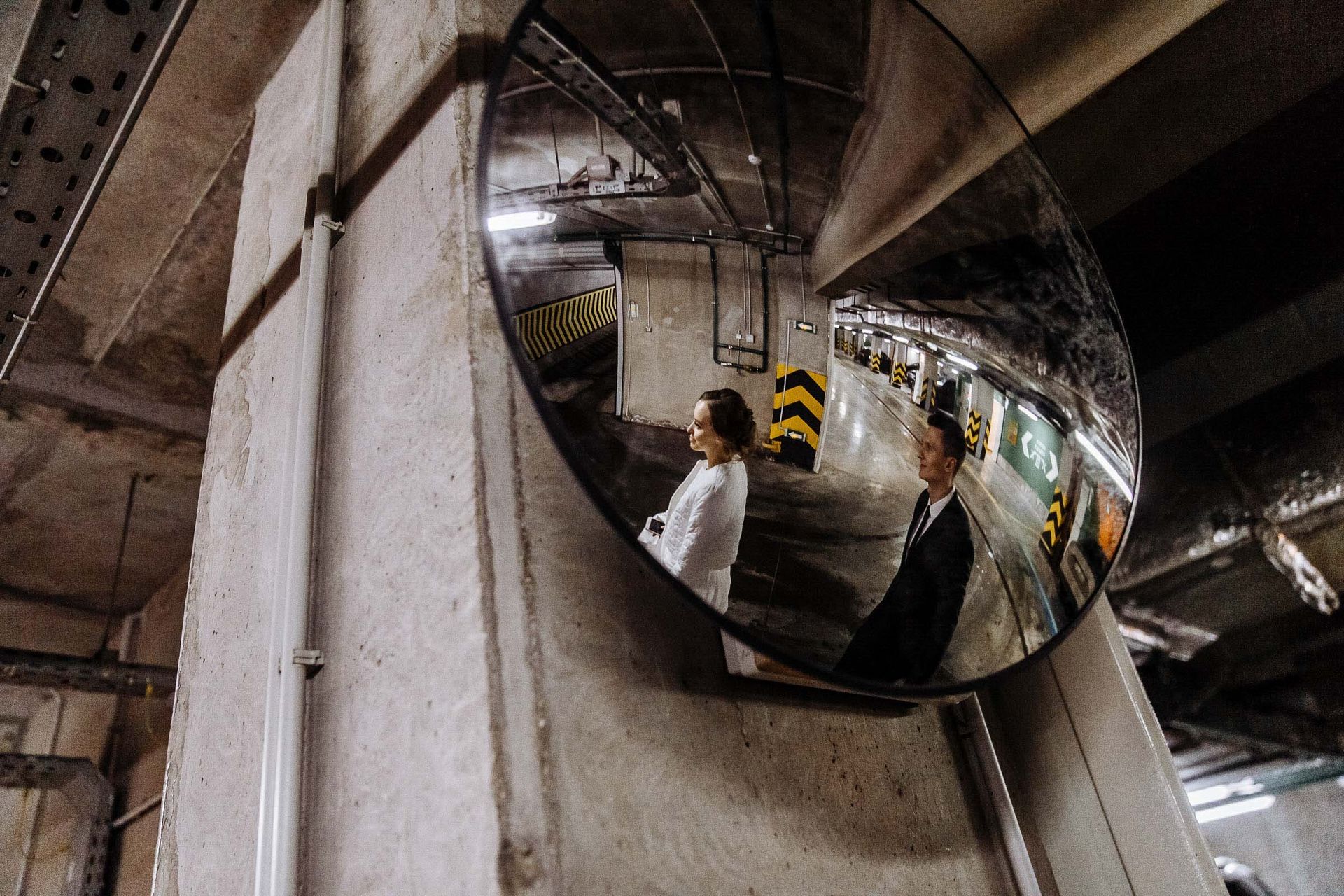 Creative mirror reflection wedding photography by Plymouth wedding photographer Tanya Bogdan.