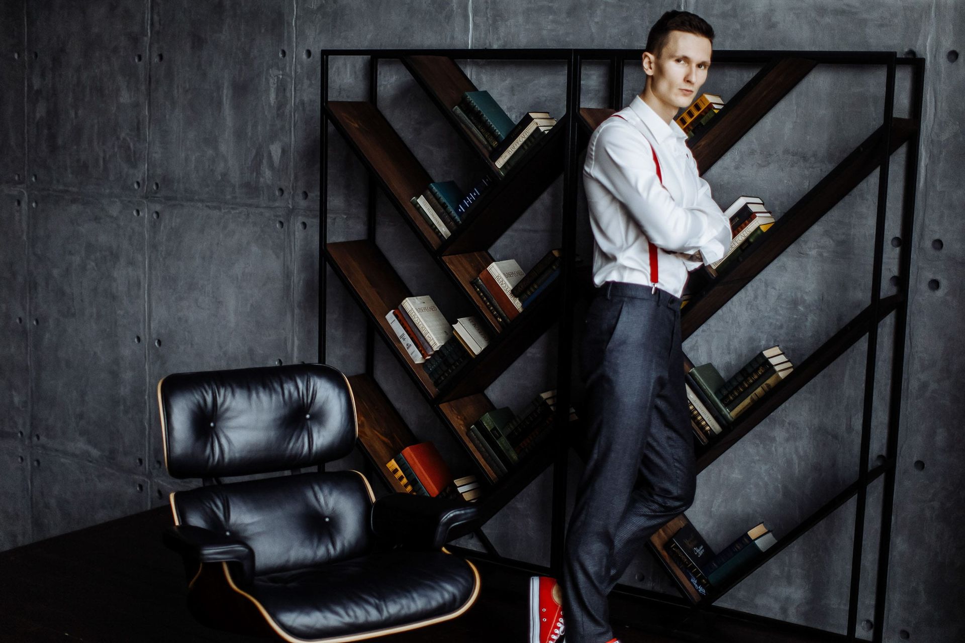 Creative studio pre-wedding photography groom portrait by Tanya Bogdan.