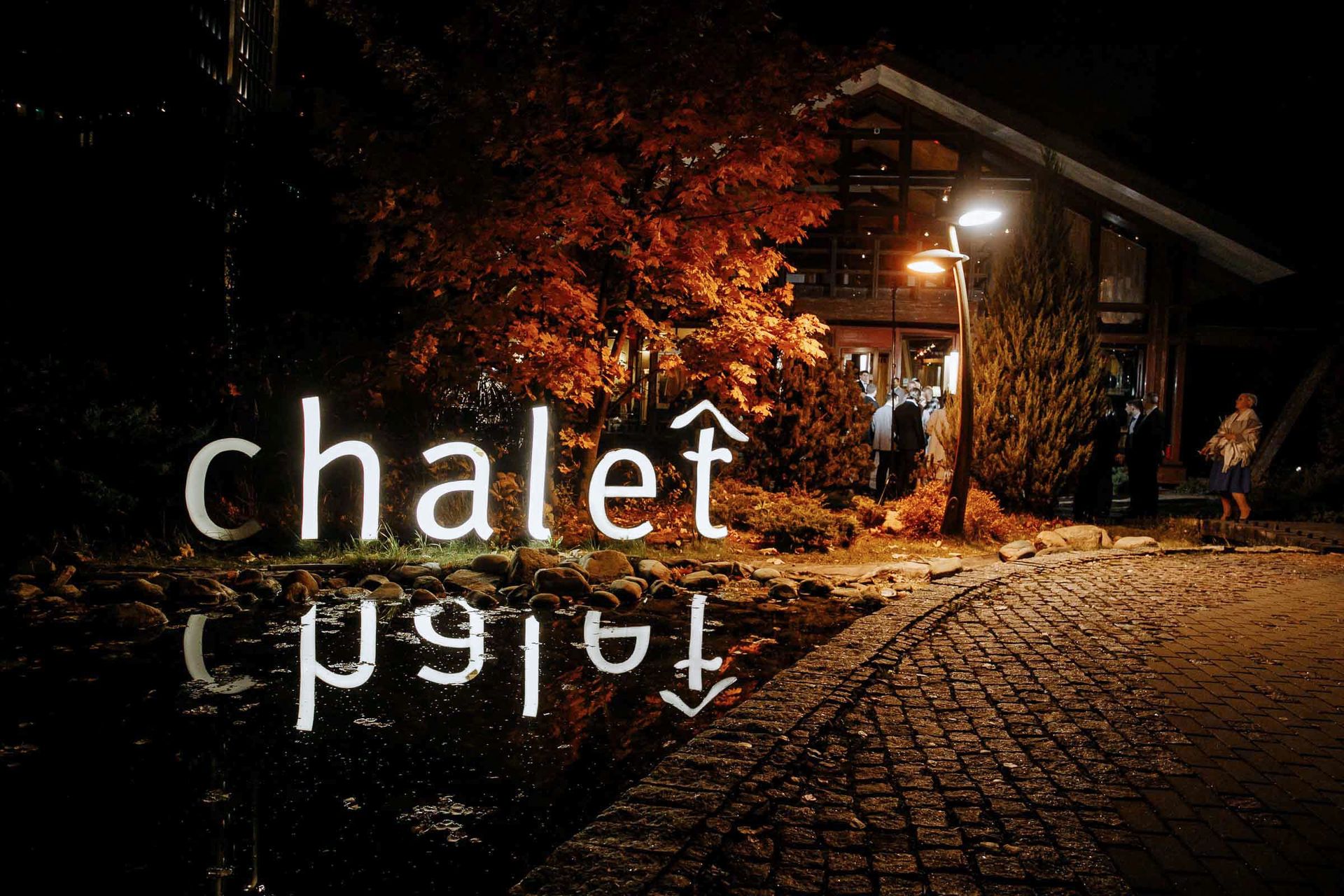 Final atmospheric evening shots of the chalet venue by Devon wedding photographer Tanya Bogdan