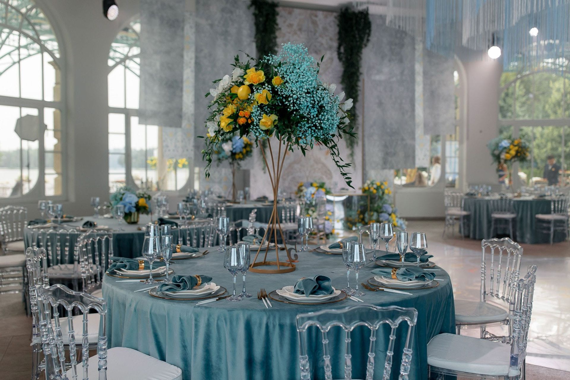 Elegant reception table styling at a luxury destination wedding