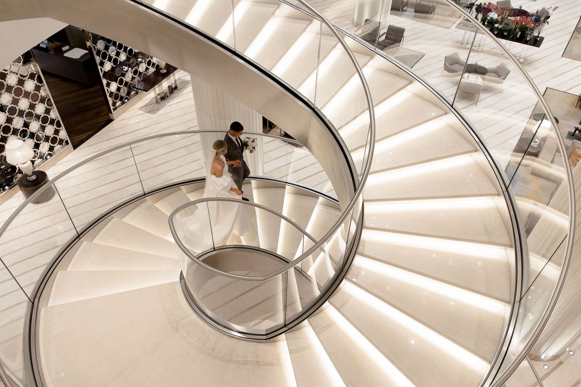 Candid first look walk away captured by Plymouth wedding photographer Tanya Bogdan.