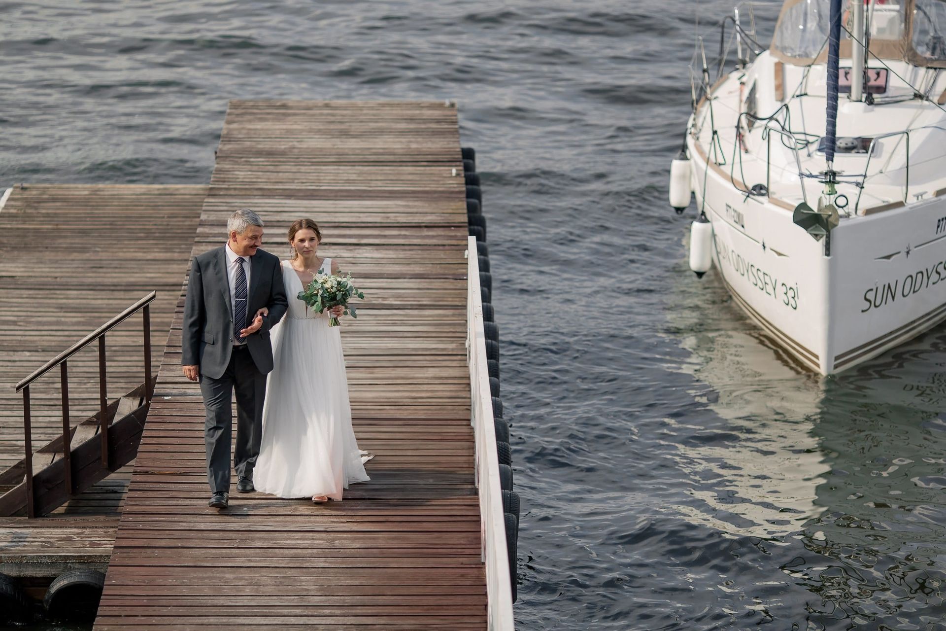 Emotional moment of a father walking the bride down the aisle by Tanya Bogdan.