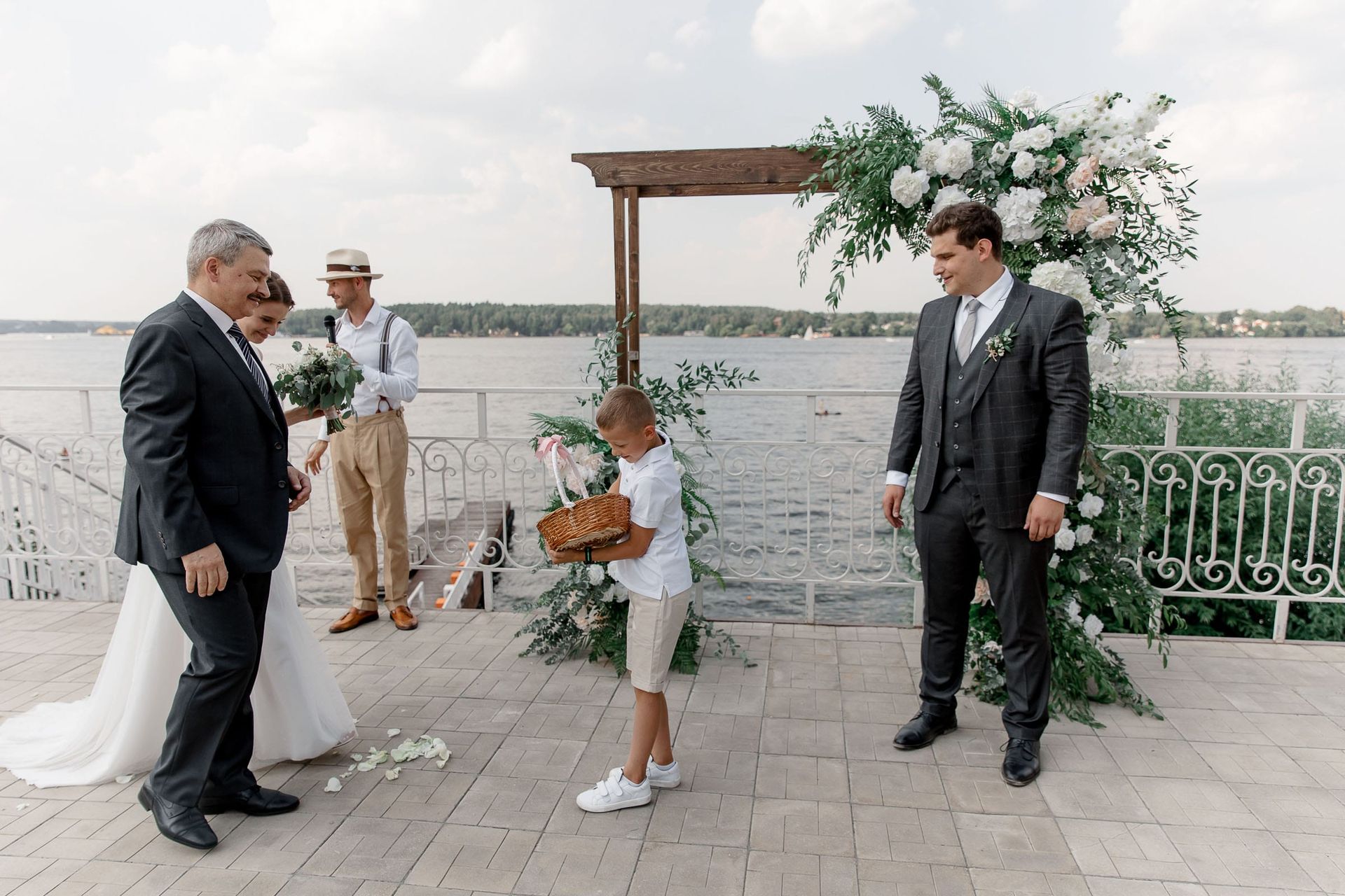 Emotional moment as father walks his daughter towards the groom.