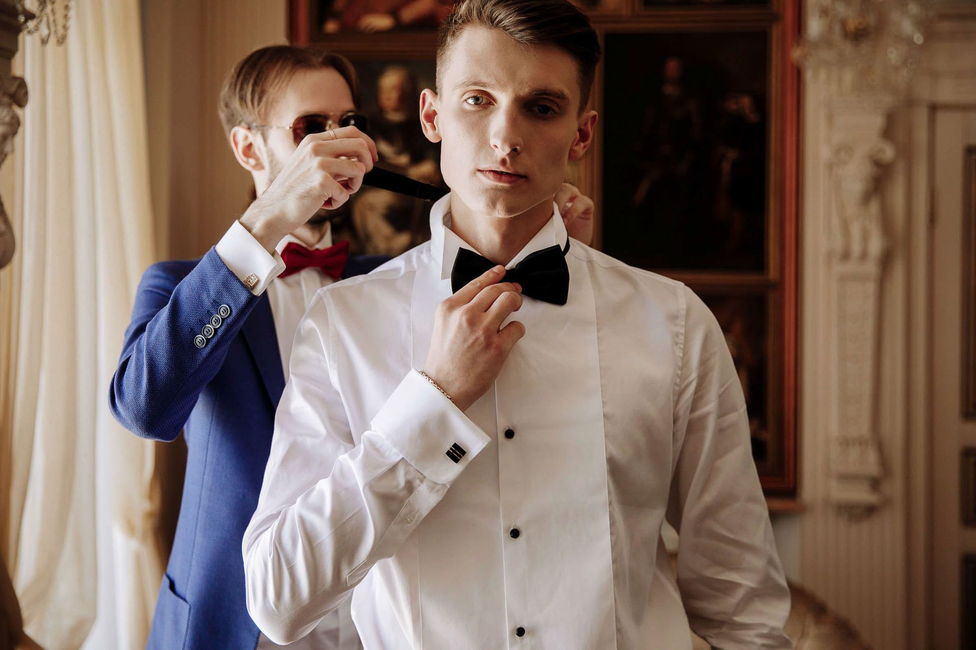 Candid documentary wedding photography of the groom’s preparations by London-based photographer Tanya Bogdan.