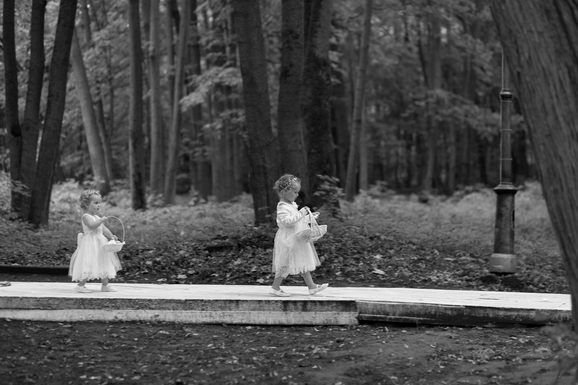 Documentary photography of flower girls during the processional by Tanya Bogdan, serving Cornwall and Bude.