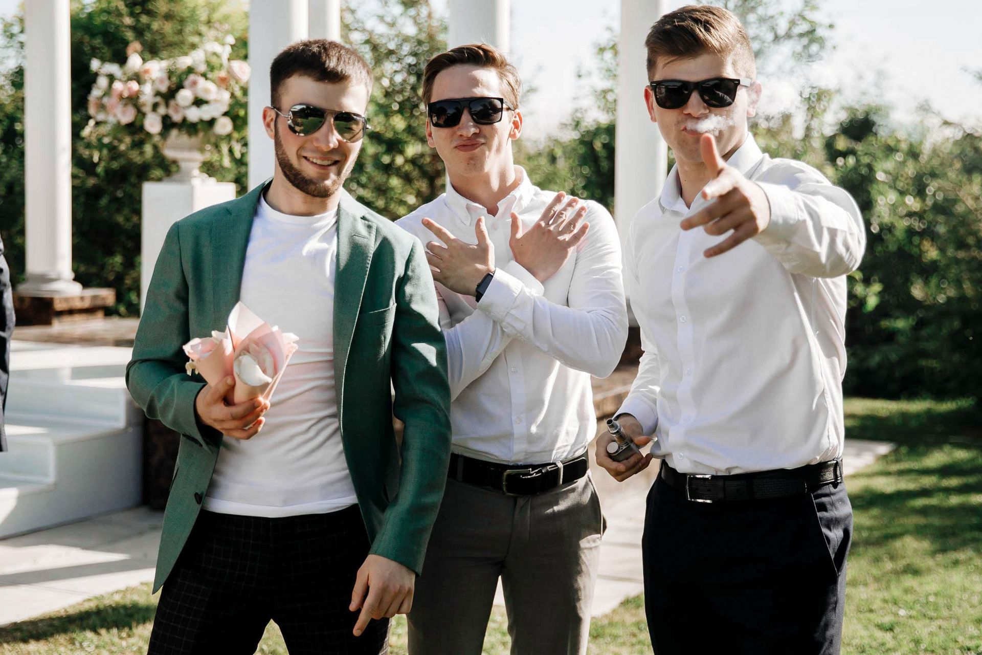 A classic, relaxed groomsmen portrait by London wedding photographer Tanya Bogdan.