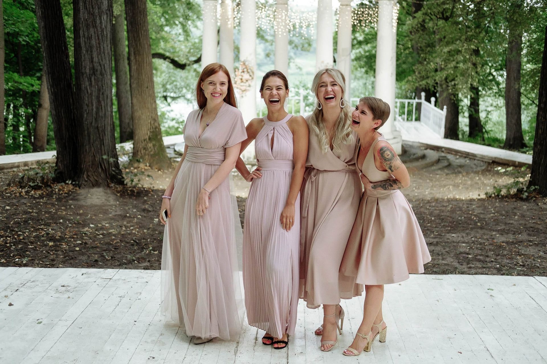Modern editorial-style photography of bridesmaids by Tanya Bogdan, serving Devon and Bude.