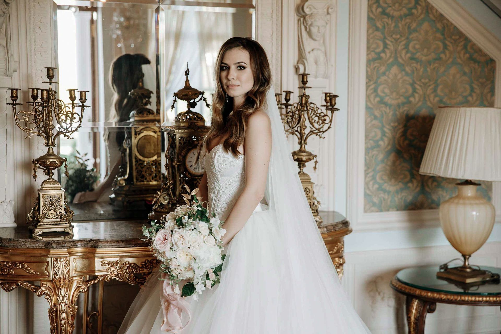 Fine art bridal photography in classical interiors by London photographer Tanya Bogdan.