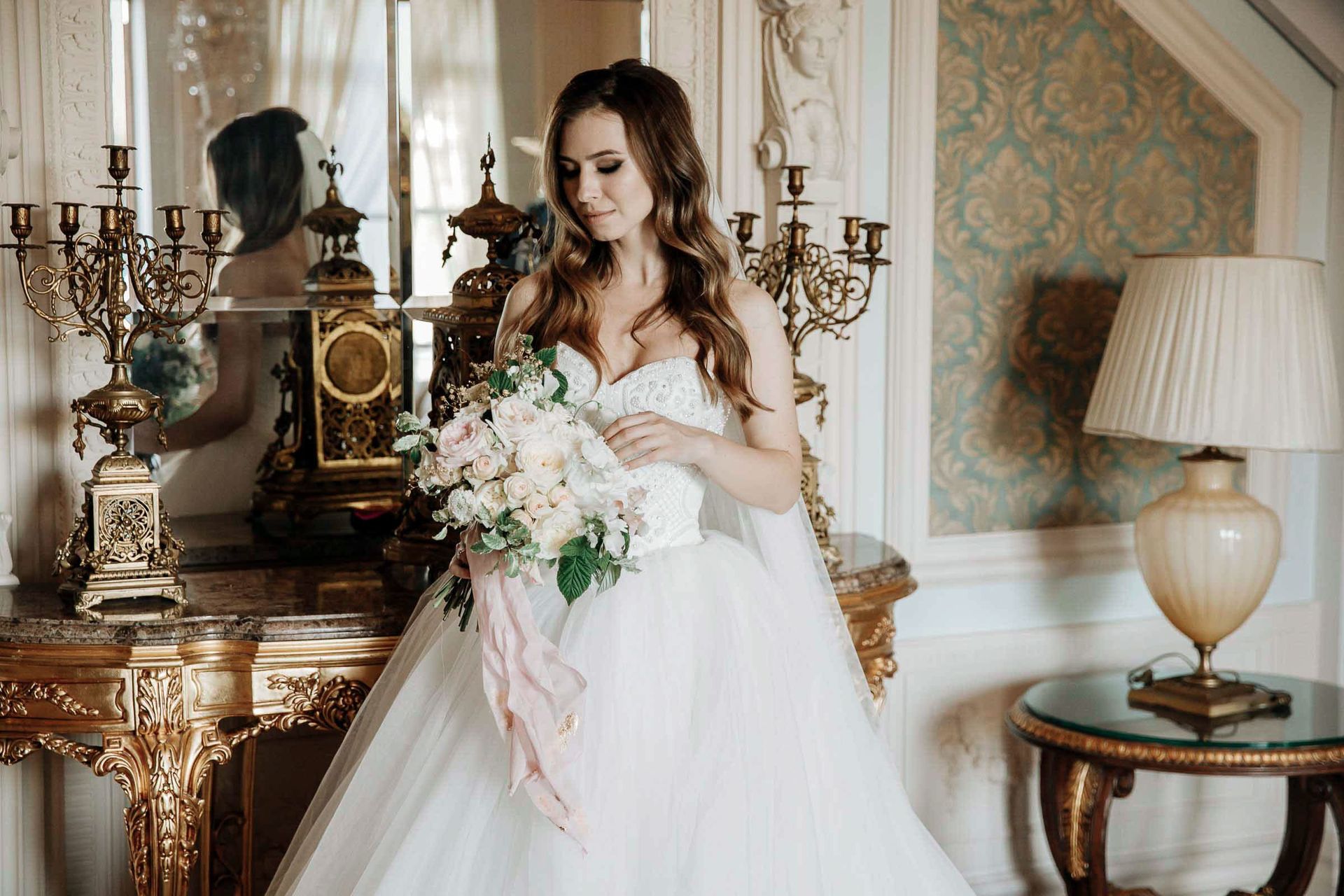 An editorial-style portrait of the bride by London wedding photographer Tanya Bogdan.