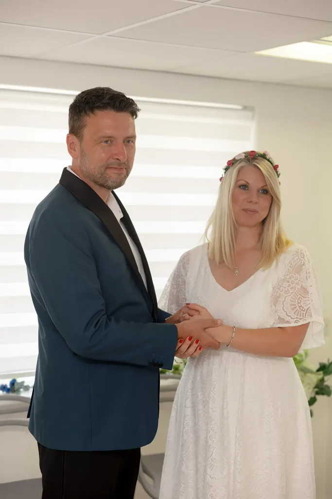 Wedding ceremony at Bude Registry Office in Cornwall